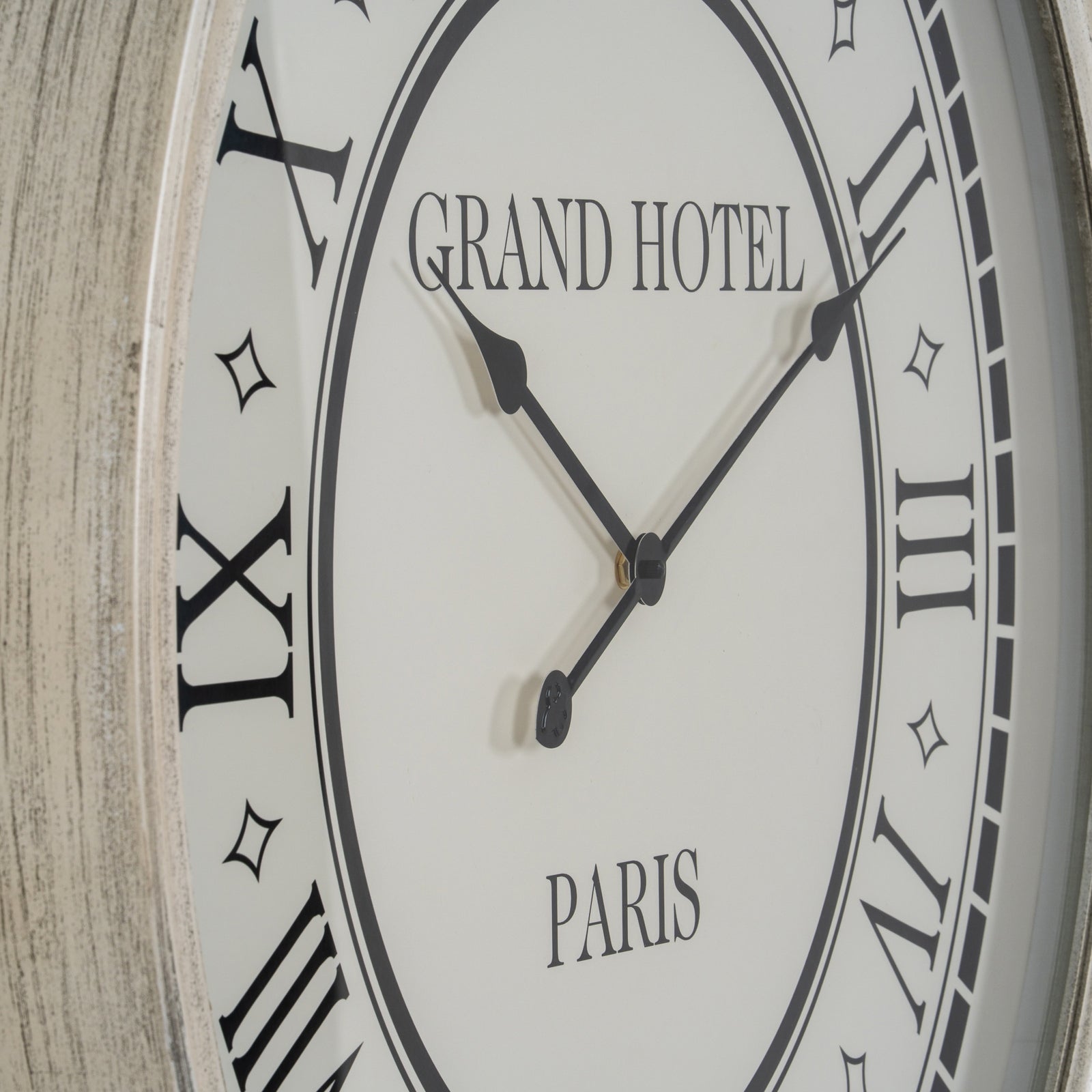 Large Grey Glass-Fronted Wall Clock - side view