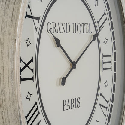 Large Grey Glass-Fronted Wall Clock - side view
