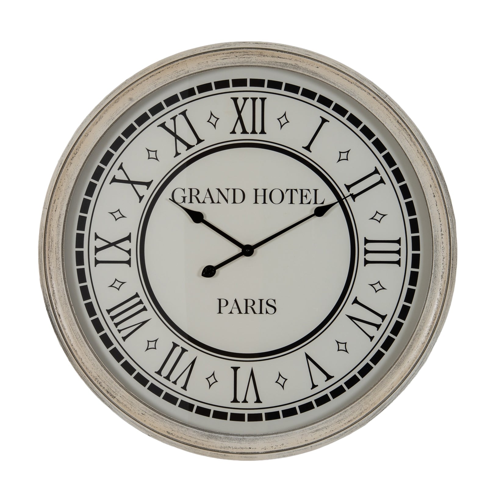 Large Grey Glass-Fronted Wall Clock Period Inspired Case 80cm