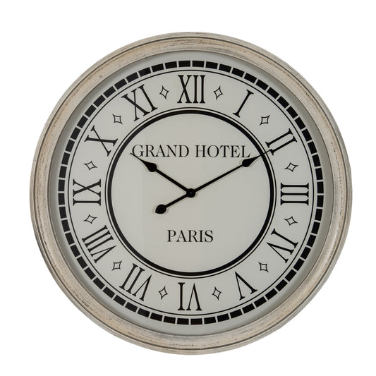 Large Grey Glass-Fronted Wall Clock Period Inspired Case 80cm