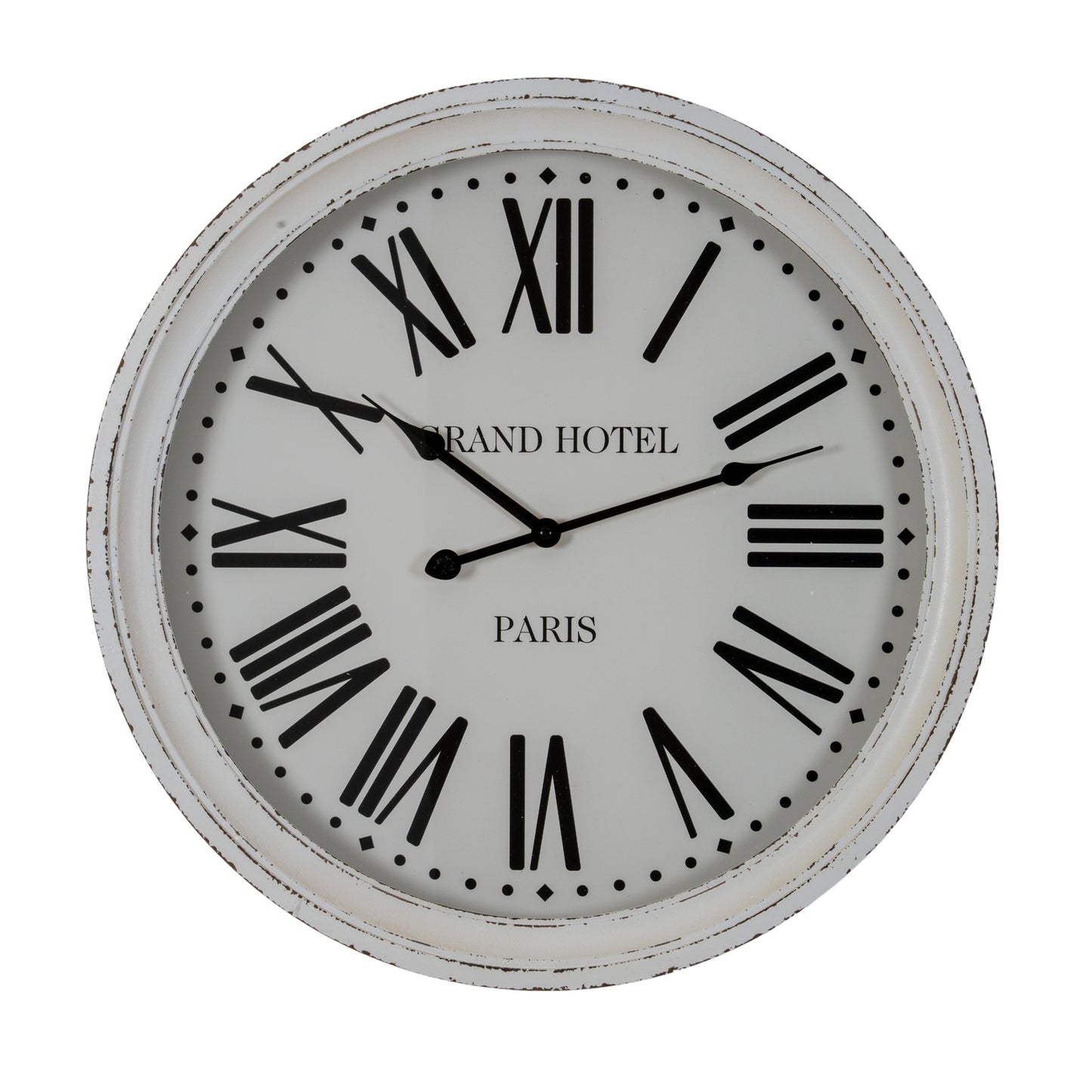 White Glass-Fronted Wall Clock Period Inspired Case 50cm