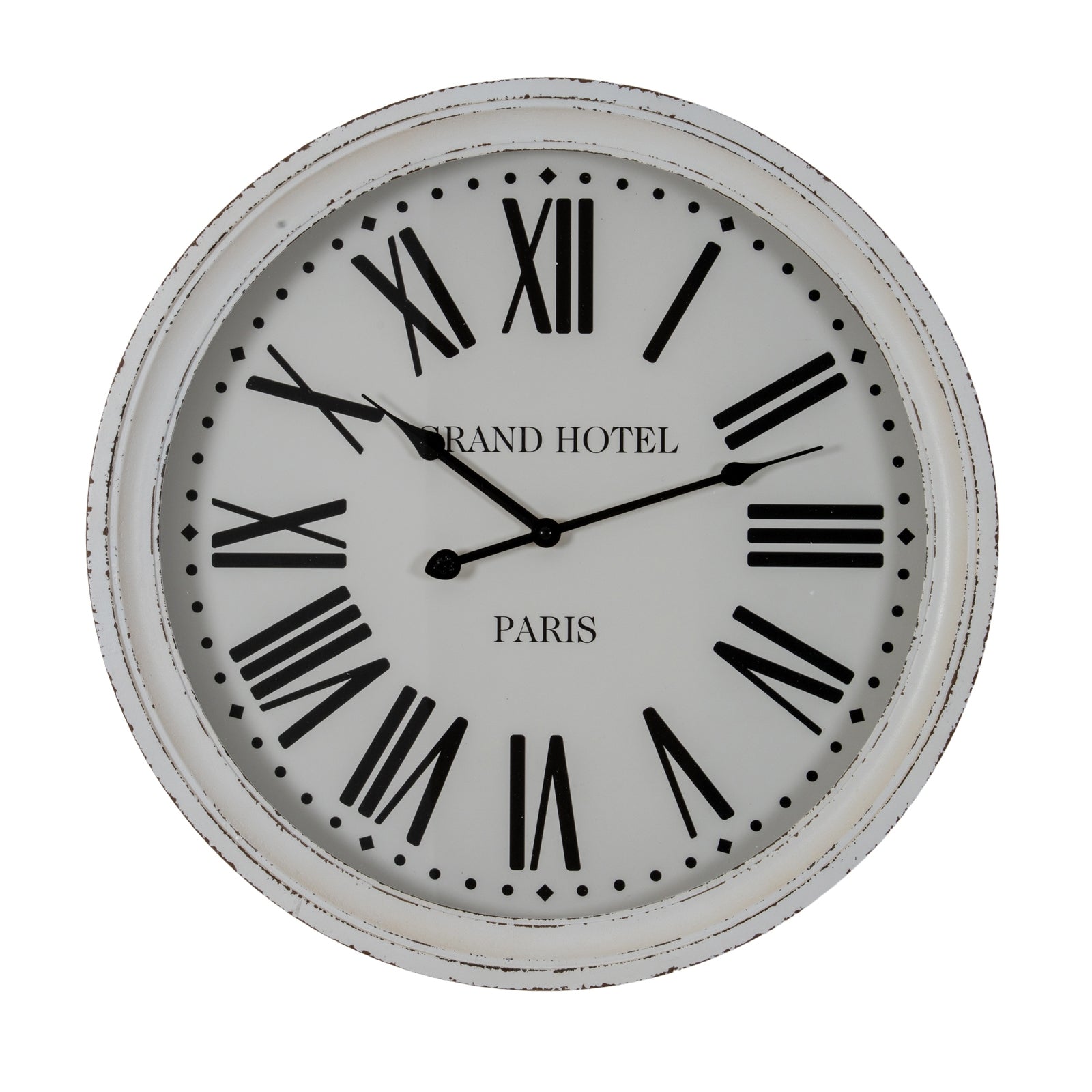 White Glass-Fronted Wall Clock Period Inspired Case 50cm