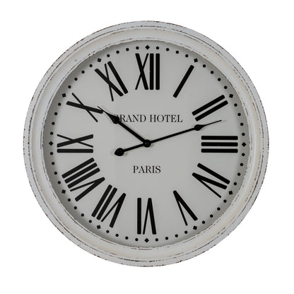 White Glass-Fronted Wall Clock Period Inspired Case 50cm