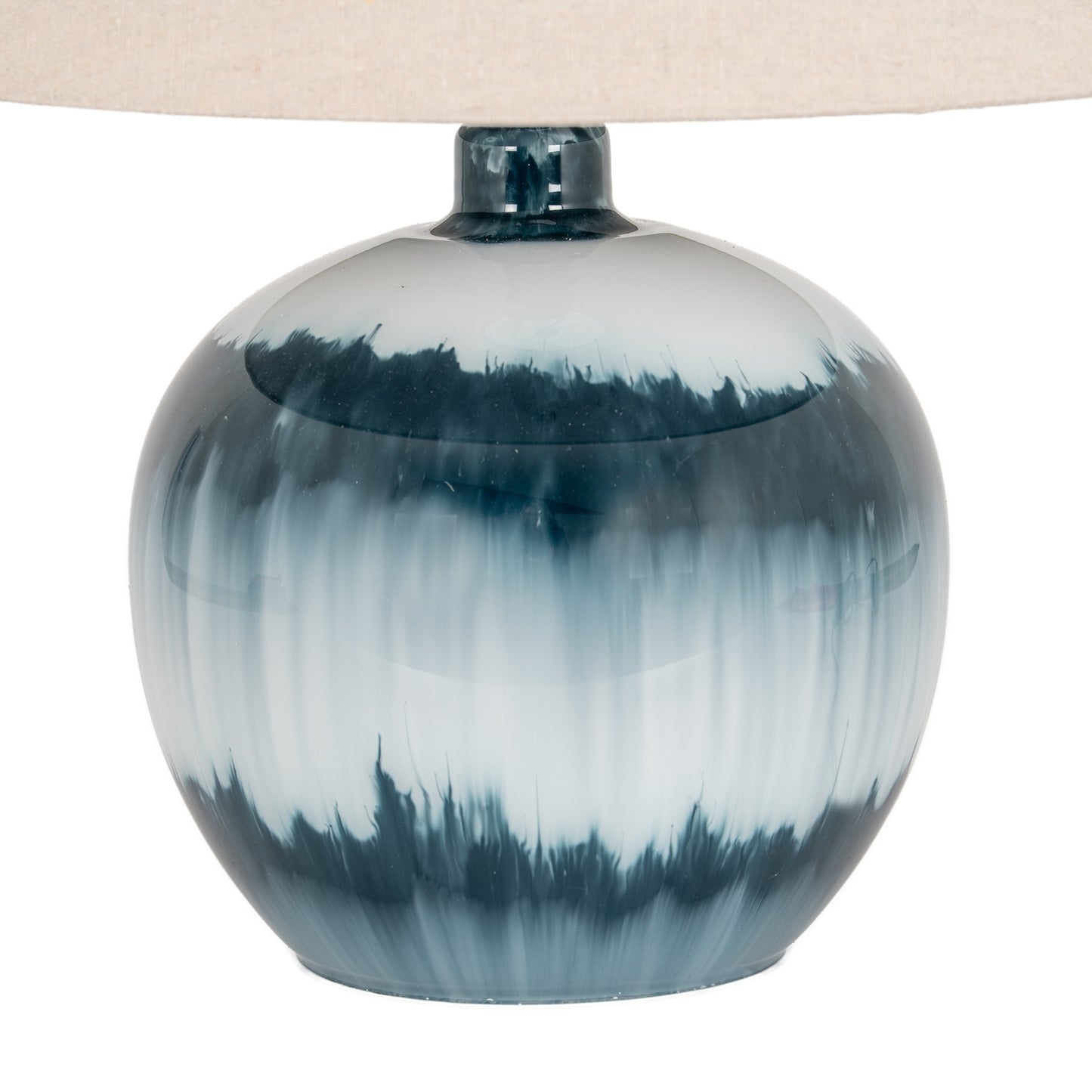 Ocean Shadows squat lamp linen shade detail