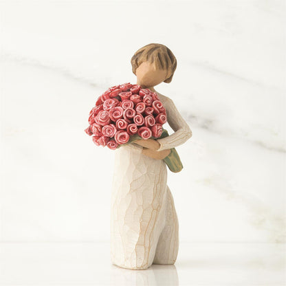 Willow Tree Abundance Figurine | Bouquet of Roses | Hand-Painted Resin | 14cm | Enesco | New