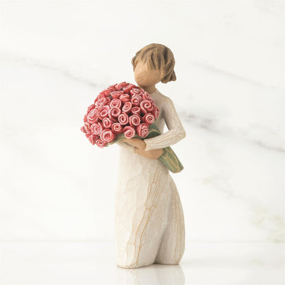Willow Tree Abundance Figurine | Bouquet of Roses | Hand-Painted Resin | 14cm | Enesco | New
