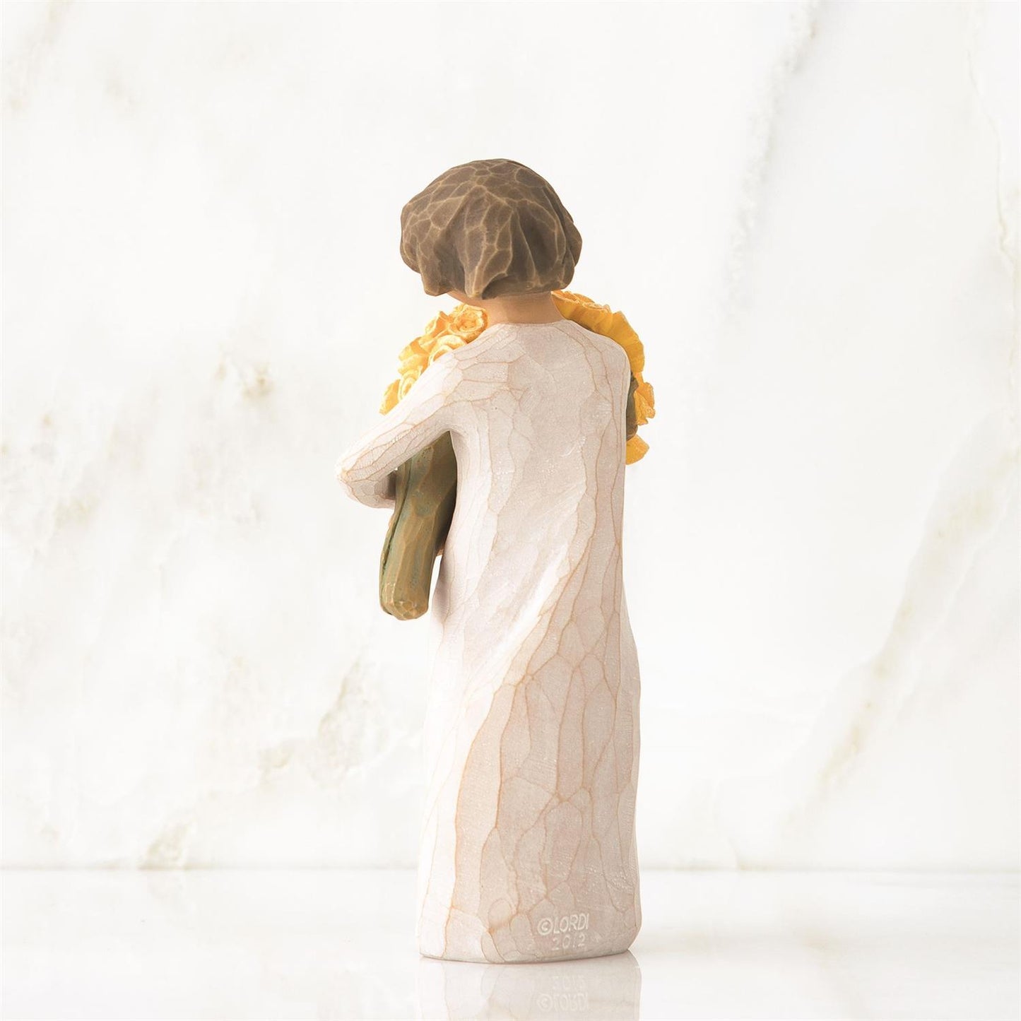 Willow Tree Good Cheer Figurine | Bouquet of Yellow Roses | Hand-Painted Resin | Enesco | New