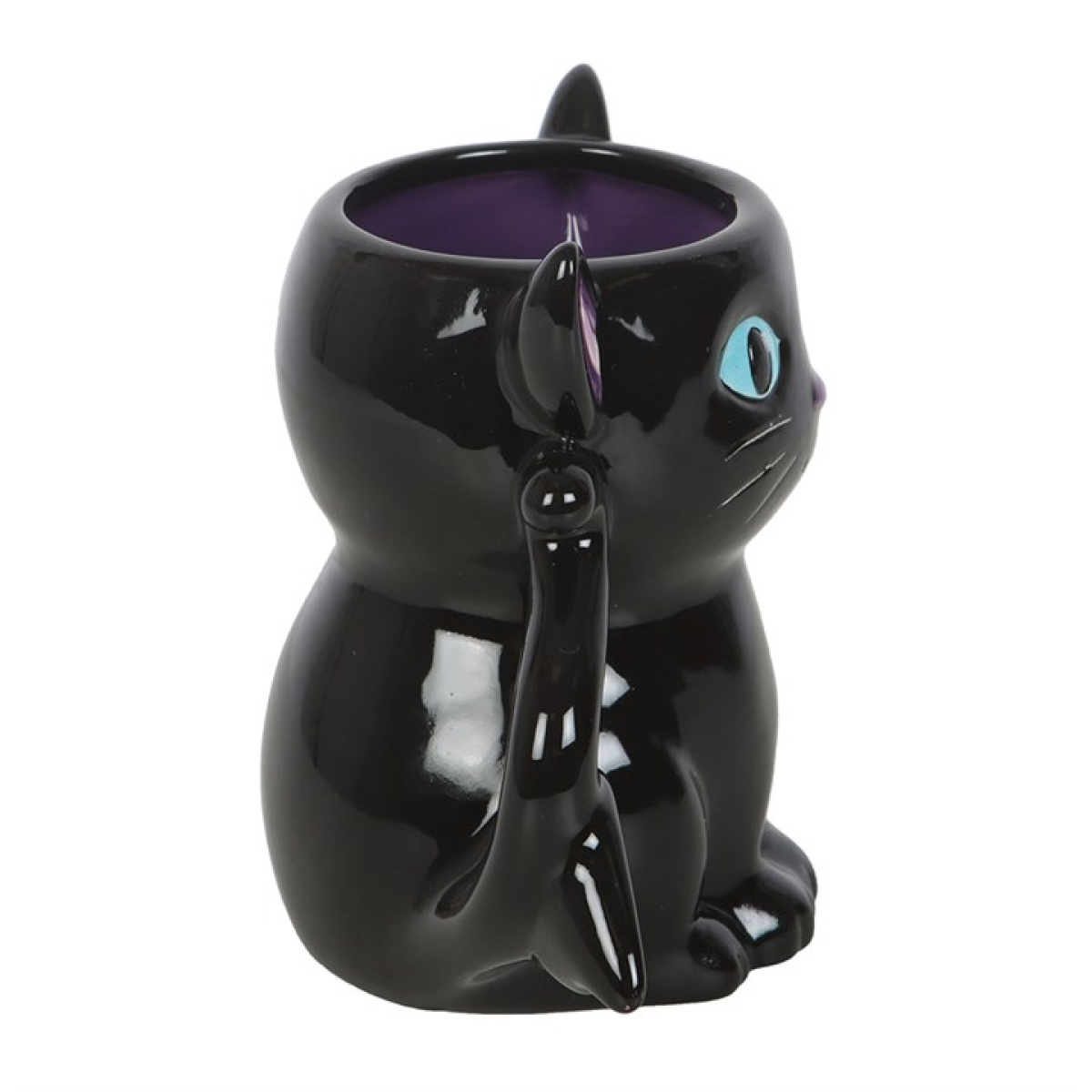 Black Cat Bat Wings Ceramic Mug 500ml | Spooky Halloween Cat Gift | Novelty Mug for Cat Lovers