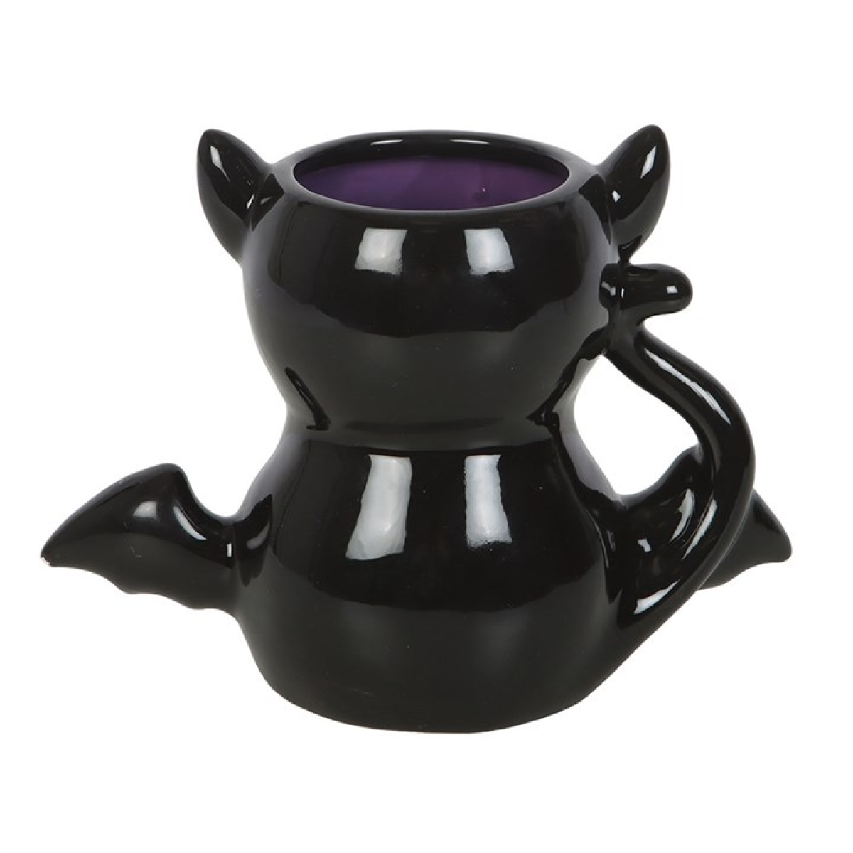 Black Cat Bat Wings Ceramic Mug 500ml | Spooky Halloween Cat Gift | Novelty Mug for Cat Lovers