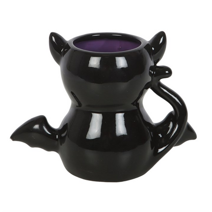 Black Cat Bat Wings Ceramic Mug 500ml | Spooky Halloween Cat Gift | Novelty Mug for Cat Lovers