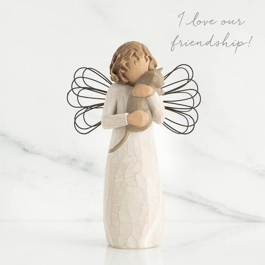 Willow Tree With Affection Figurine | Figure Holding Cat | Hand-Painted Resin | 13cm | Enesco | New