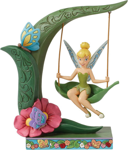 Disney Traditions Tinker Bell on Swing Suspended in Springtime Musical Figurine | Jim Shore | New