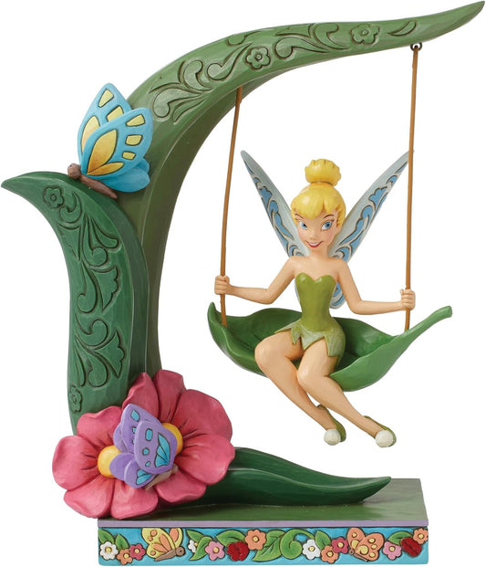 Disney Traditions Tinker Bell on Swing Suspended in Springtime Musical Figurine | Jim Shore | New