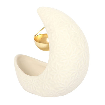 Crescent Moon Hanging Oil Burner | Ceramic | Celestial | Tealight Holder | New