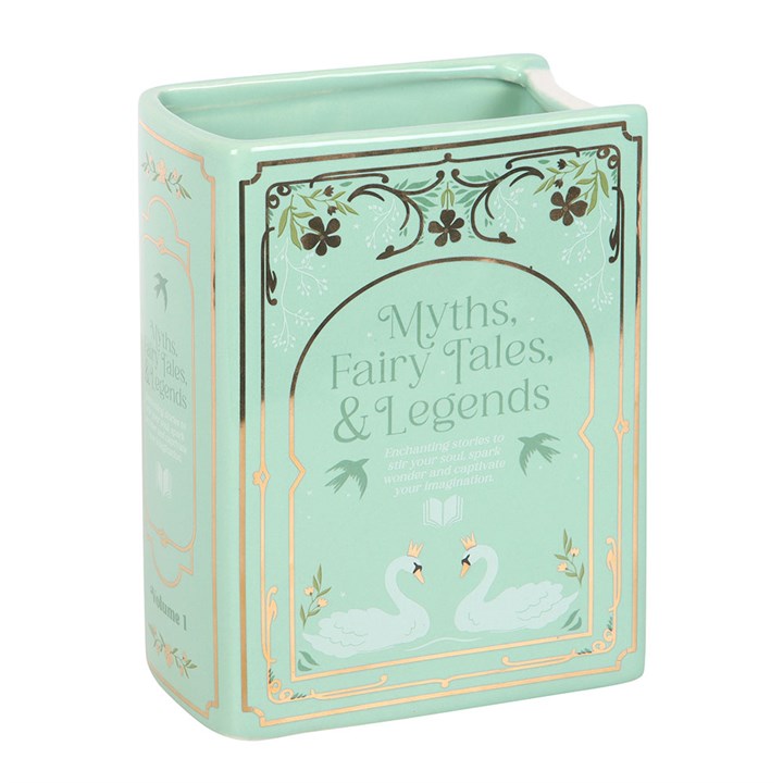 Green Book Shaped Flower Vase | Ceramic | Novelty Home Decor | New