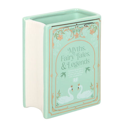 Green Book Shaped Flower Vase | Ceramic | Novelty Home Decor | New