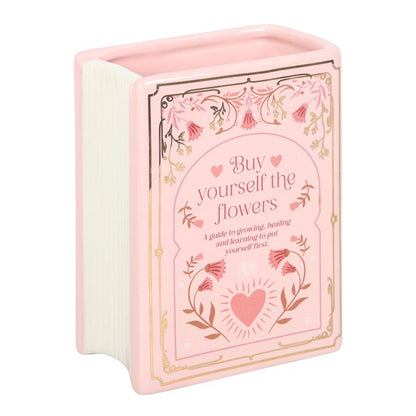 Pink Book Shaped Flower Vase | Ceramic | Novelty Home Decor | New