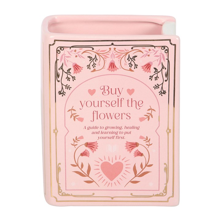 Pink Book Shaped Flower Vase | Ceramic | Novelty Home Decor | New
