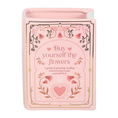 Pink Book Shaped Flower Vase | Ceramic | Novelty Home Decor | New