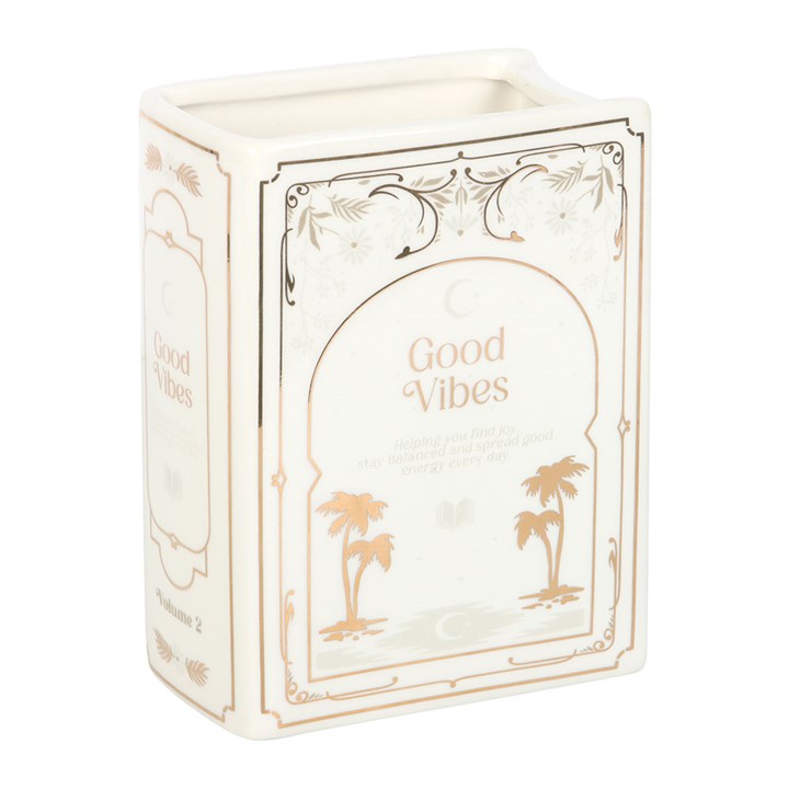 White Book Shaped Flower Vase | Ceramic | Novelty Home Decor | New