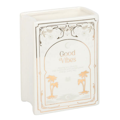 White Book Shaped Flower Vase | Ceramic | Novelty Home Decor | New