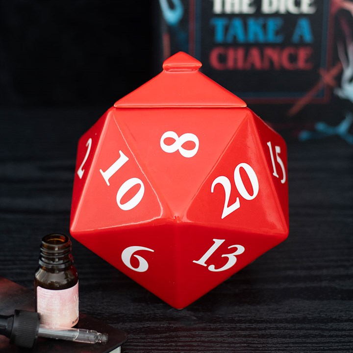 D20 Gaming Dice Shaped Oil Burner | Ceramic | Gamer Gift | Tealight | New