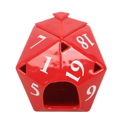 D20 Gaming Dice Shaped Oil Burner | Ceramic | Gamer Gift | Tealight | New