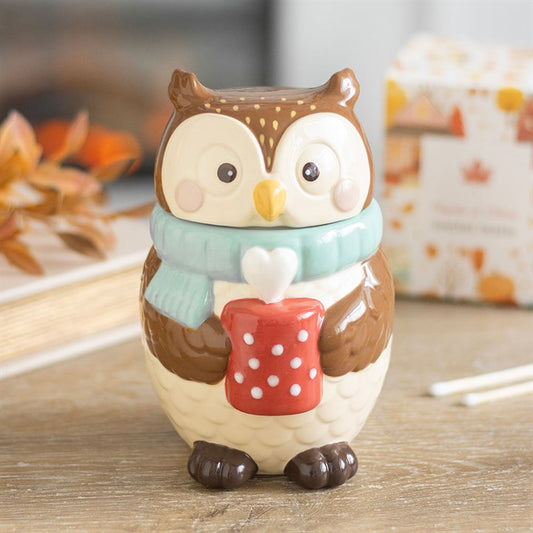 Oliver Owl Oil Burner | Ceramic | Woodland Decor | Tealight Holder | New