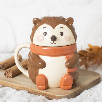 Hazel Hedgehog Lidded Mug | Ceramic | Woodland Novelty Gift | Father's Day | New