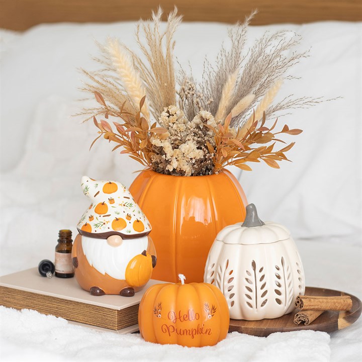 Cream Leaf Cut Out Pumpkin Oil Burner & Wax Warmer | Ceramic | Autumn | New