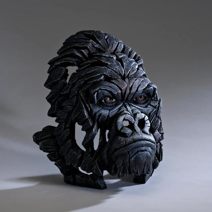 Edge Sculpture Gorilla Bust Large | Matt Buckley Hand-Painted Contemporary Wildlife Sculpture 39cm