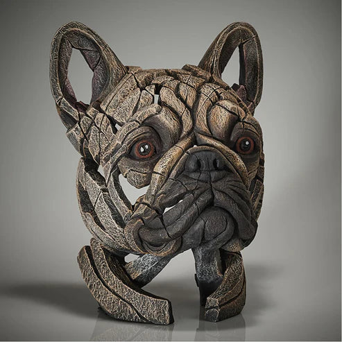 French Bulldog Bust Fawn Sculpture | Edge Sculpture Matt Buckley Hand-Painted Marble Resin 31cm