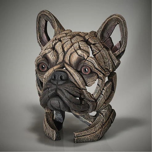 French Bulldog Bust Fawn Sculpture | Edge Sculpture Matt Buckley Hand-Painted Marble Resin 31cm