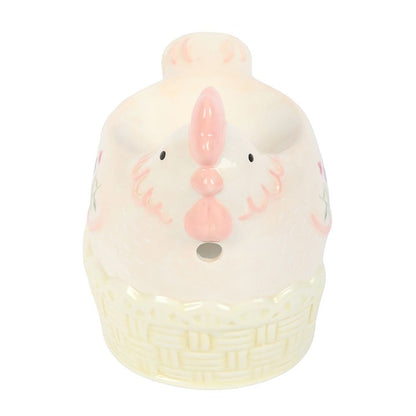 Hen Shaped Oil Burner & Wax Warmer | Pastel Ceramic | Floral | Tealight | New