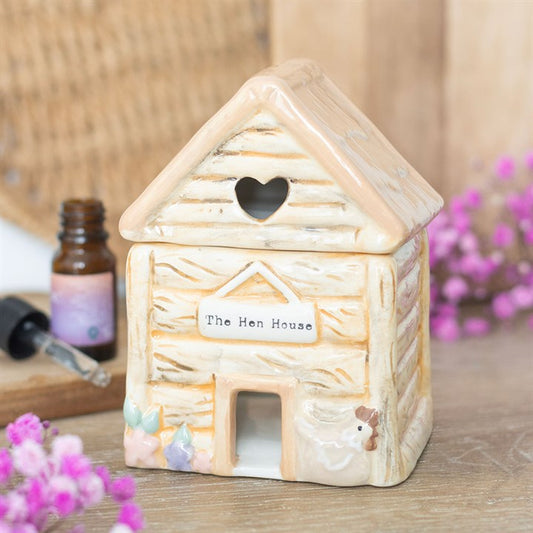 Hen House Oil Burner | Ceramic | Heart Cut-Out | Farmhouse Decor | New