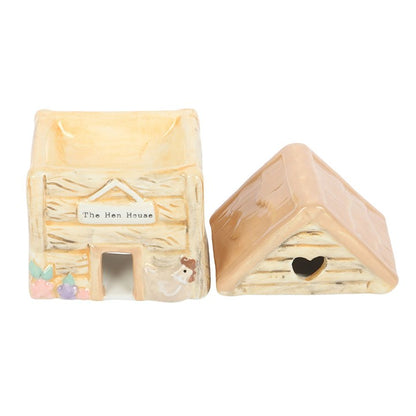 Hen House Oil Burner | Ceramic | Heart Cut-Out | Farmhouse Decor | New