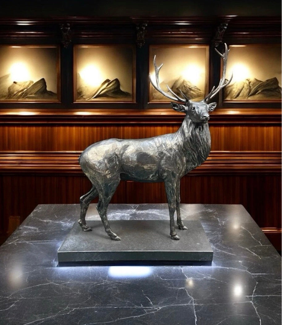 Libra Large Stag Figure | Monarch of the Glen | Bronze Resin Statue | 53x38cm | New