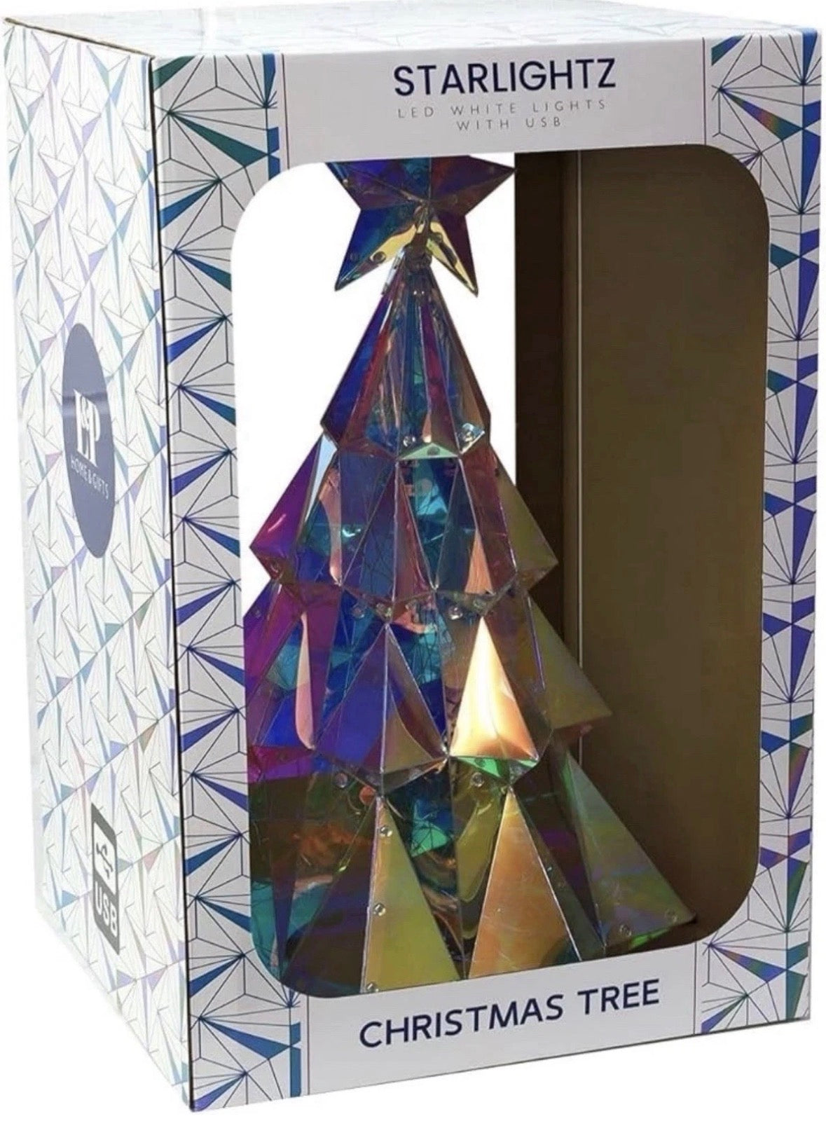Starlightz Christmas Tree LED Lamp | Holographic Iridescent | 50cm | USB | New