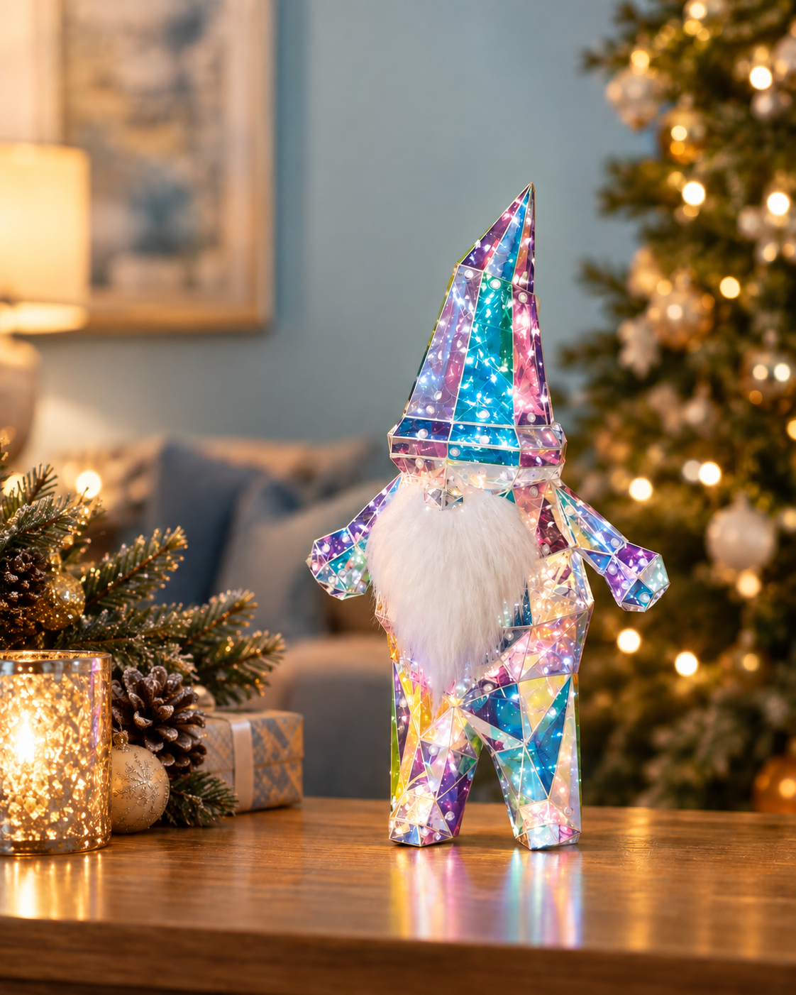 Christmas Gonk Dream Light Santa USB 200 LED Multifunction Starlightz 32cm