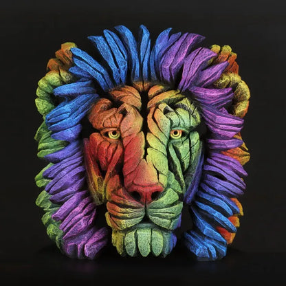 Edge Sculpture Lion Pride Bust Limited Edition Sculpture | Matt Buckley Hand-Painted Stone Resin – 1 of 100