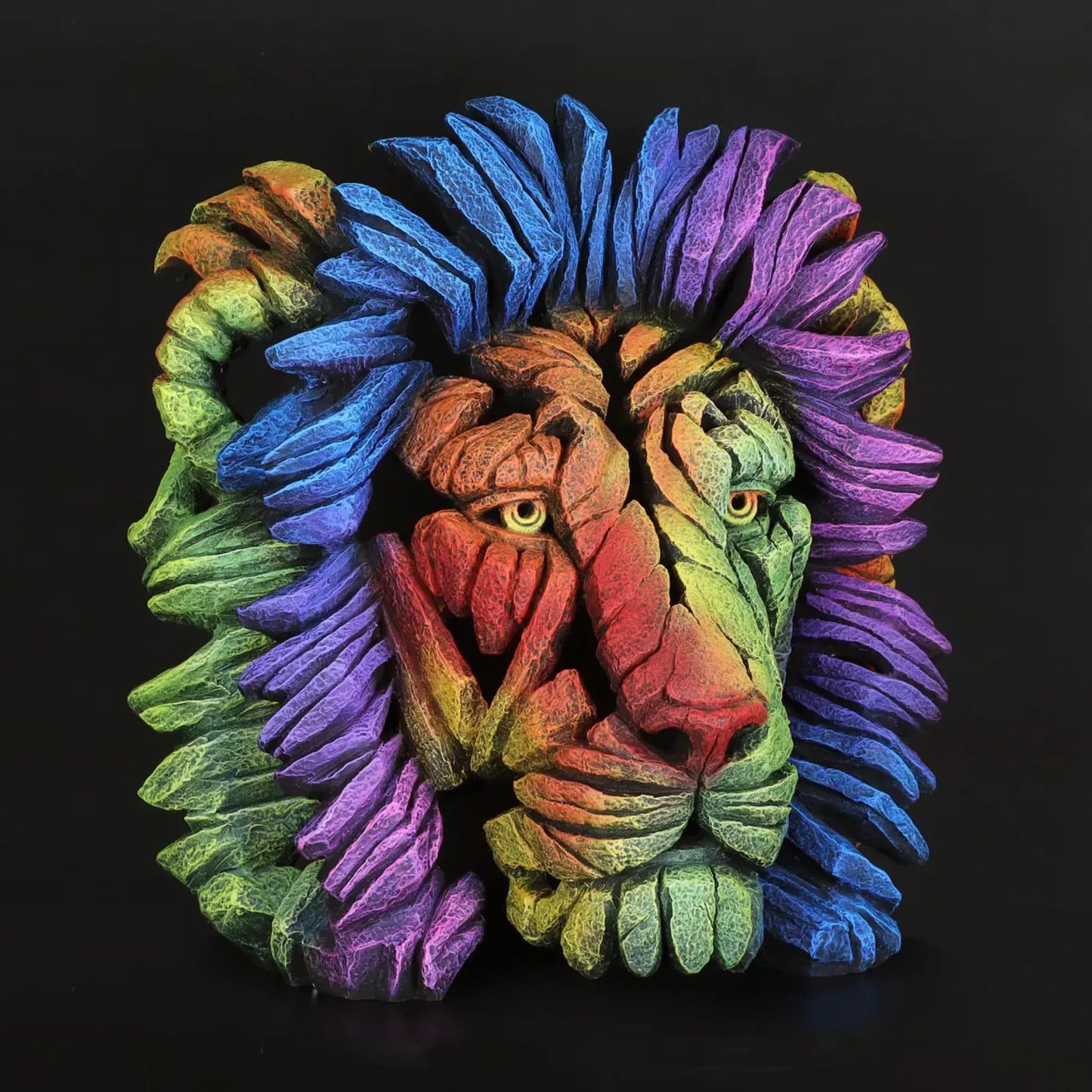 Edge Sculpture Lion Pride Bust Limited Edition Sculpture | Matt Buckley Hand-Painted Stone Resin – 1 of 100