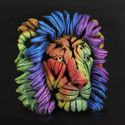 Edge Sculpture Lion Pride Bust Limited Edition Sculpture | Matt Buckley Hand-Painted Stone Resin – 1 of 100