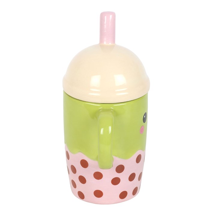 Kawaii Bubble Tea Lidded Mug | Ceramic | Novelty Gift | Father's Day | New