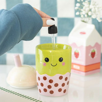 Kawaii Bubble Tea Oil Burner & Wax Warmer | Ceramic | Removable Lid | New