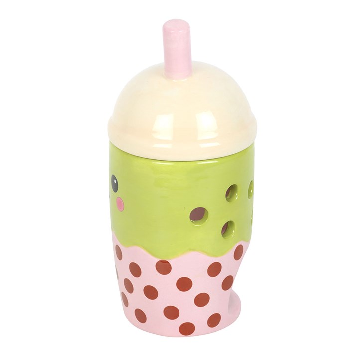 Kawaii Bubble Tea Oil Burner & Wax Warmer | Ceramic | Removable Lid | New