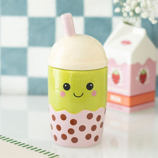 Kawaii Bubble Tea Oil Burner & Wax Warmer | Ceramic | Removable Lid | New