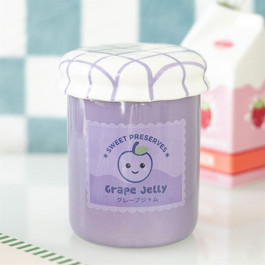 Grape Jelly Jar Oil Burner & Wax Warmer | Kawaii Ceramic | Removable Lid | New