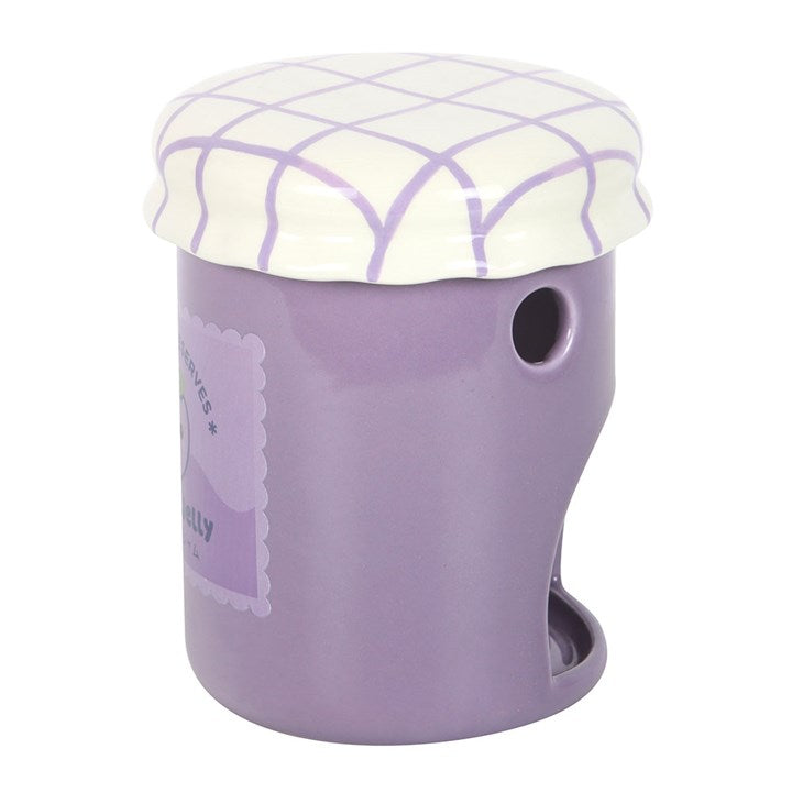 Grape Jelly Jar Oil Burner & Wax Warmer | Kawaii Ceramic | Removable Lid | New