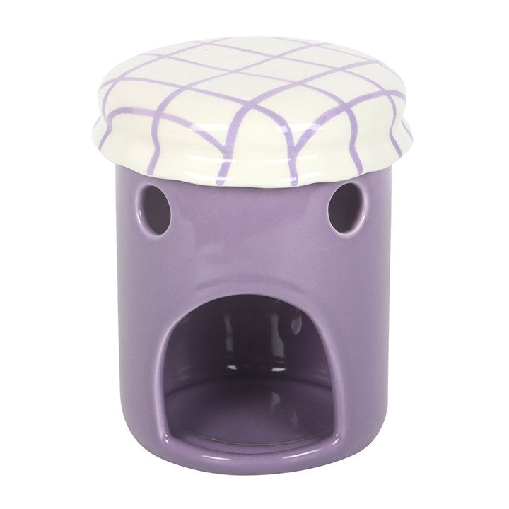 Grape Jelly Jar Oil Burner & Wax Warmer | Kawaii Ceramic | Removable Lid | New