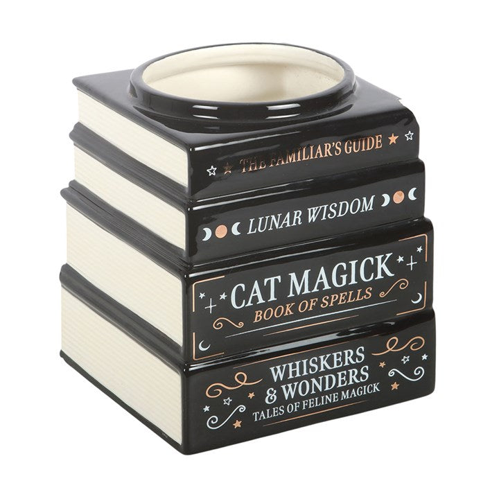 Black Cat Magick Book Stack Vase | Ceramic | Witchy Decor | 20.5cm | New